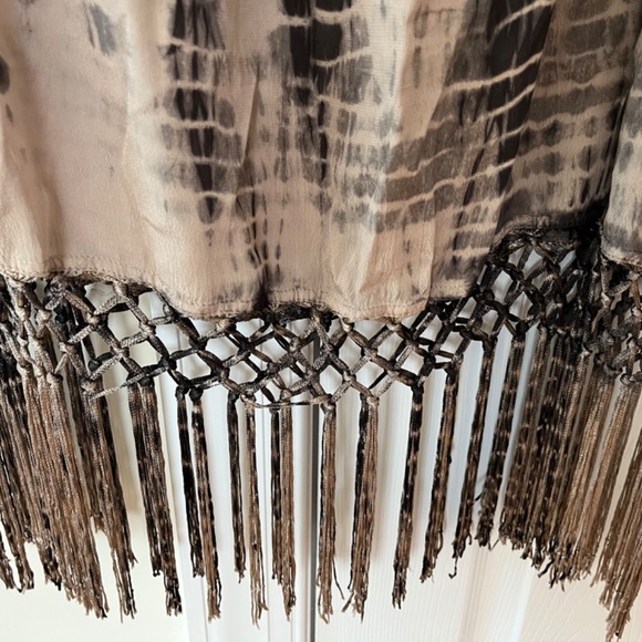 Chico’s Ombré Tie Dye Fringe Lined Maxi Skirt, sz. 2 - Picture 5 of 8